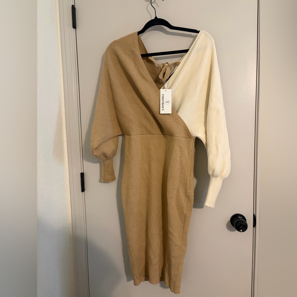 Two-Tone Knit Dress